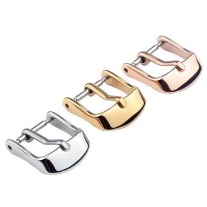 China Premium Silver Black Rose Gold Stainless Steel Watch Band Accessory Watchband Buckle factory