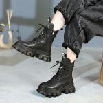 HZM042 Single Shoes Women'S Spring New Thick Heel Pointed Literary Single Shoes