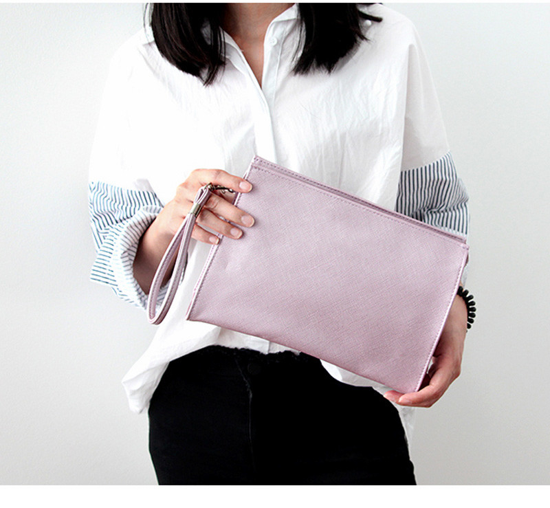 Solid Color Embroidery Log 26*8*16cm Cosmetic Makeup Bag
