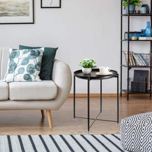 China Small Coffee 21.5x19x1.9 Inches Sofa Side End Table With Tray factory
