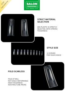 China Medium Pre-Shaped Seamless Clear Color Fake Nail Tips For DIY Home Nail Salon 12 Sizes factory