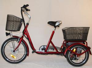 China Front Basket Adult Electric Tricycles Rear Cargo , 3 Wheel Electric Bicycle factory