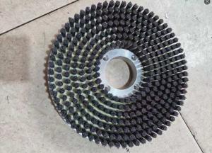 China Metal Base 7 Rows Silicon Carbide Bristle Nylon Staple Set Disc Brushes 250MM Diameter factory