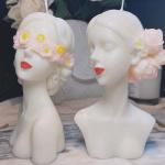 Human Body Geometric Candle Mold Silicone Blindfolded Girl 3D DIY Customized