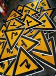 High Visibility Road Safety Warning Posters/Sign Boards and Posts with 50cm