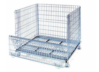 China Foldable wire bulk crates steel mesh storage & shipping containers&wire mesh container factory