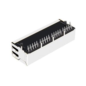 HFJ14-1G01ERL 1x4 RJ45 Connector With 1000 Base-T Magnetic Modules
