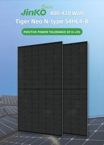 China 400W 405W 410W 415W Jinko PV Modules Tiger Neo N Type Monocrystalline Full Black factory