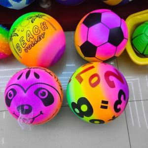 China Adult Play and Fun Bouncing 9 Inch PVC Beach Ball with Novelty Rainbow Design factory