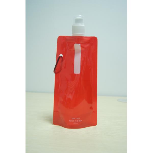 Bright Red Plastic Stand Up Pouch with Metal Hook Drink Packaging/stand up pouch
