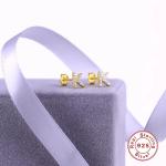 Fashion Sterling Silver A-z Alphabet Earrings 18k Gold Plated 925 Silver Letter