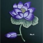 Large Embroidered Flower Patches , Sew On Embroidered Appliques On Lace Fabric