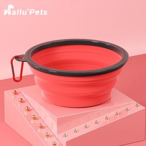 China Collapsible Solid Travel Dog Feeding Supplies Foldable Pet Accessories Carabiner factory