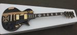 BLACK ESP style solid body guitar,gold hardware,single cutaway Tuneomatic