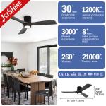 Wooden Blades Ceiling Fan With Light and Remote for Low Ceiling