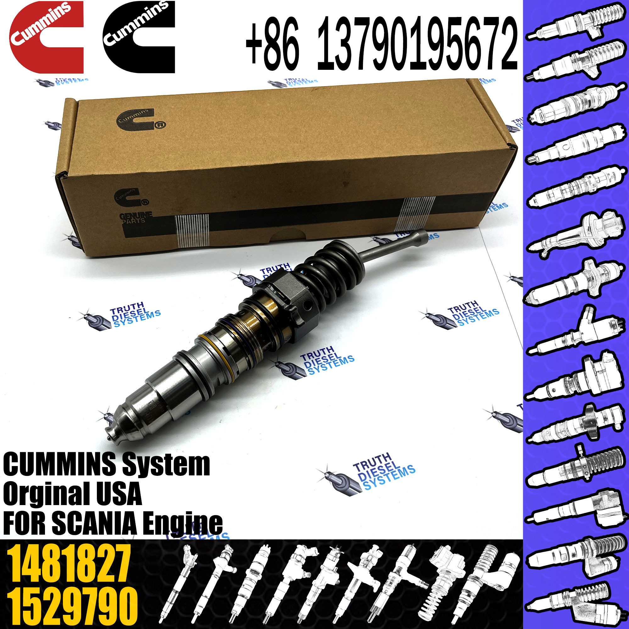 Diesel Unit Injector 570016 4954646 4076963 4903028 1481827 1521978 1764365 579261 For SCANIA