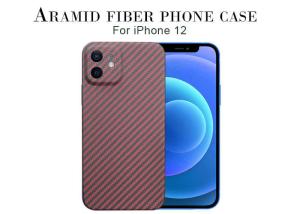 China Red Color Carbon Aramid Fiber Phone Case For iPhone 12 factory