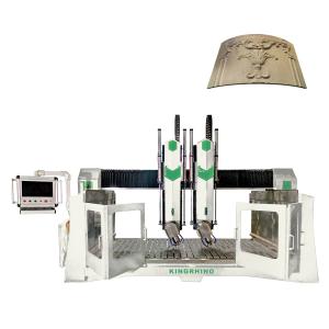 China 15kw 1500x3000mm Table CNC Stone Carving Machine Double Heads Arc Slab factory