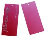 Pink Matt Coated Clothing Hang Tags Silvery Foil Stamped With Button Bags ,
