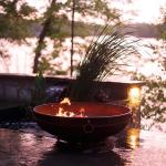 Corten Steel Garden Outdoor Firepit Modern Fireplace Heating Wood Burning