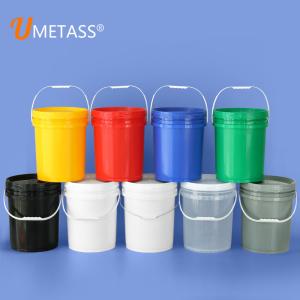 China Food Grade PP 5 Gallon Round Plastic Bucket with Handle and Tight-Fitting Lid factory