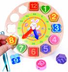 Colorful Wooden Digital beaded clock Montessori Animal Educational Beads Puzzles