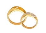 Textured 18k Gold Diamonds OEM 10g Customised Couple Rings