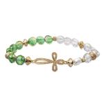 Green Beaded Mint Stretch Beaded Bracelet Ireland Inspired Gift
