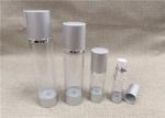 Various Size Airless Acrylic Lotion Bottle Transparent Bottle Body Silver Cap