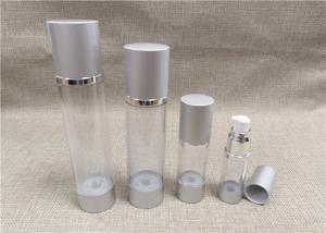 China Various Size Airless Acrylic Lotion Bottle Transparent Bottle Body Silver Cap factory