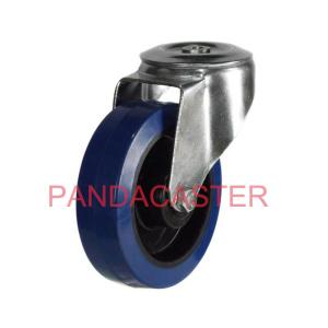 China Bolt Hole Swivel Industrial Style Caster Wheels 125mm 5 Inch Blue factory