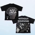 Custom Dtg Print Hip Hop Black Blank Heavy Weight T Shirt Weaved by Knitting
