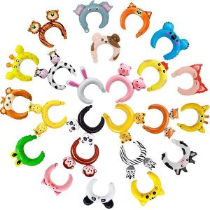 24pcs Kid Cartoon Inflatable Animal Headbands Foil Balloons OEM