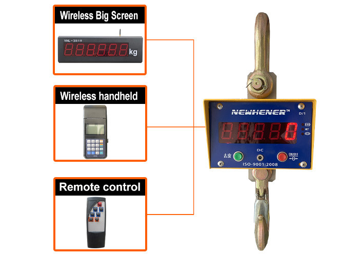 5T Hanging Digital Crane Scale Wireless With Handheld Remote Printer