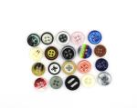 Fancy Colour Bulk Clothing Buttons , 4 Holes Plastic For Shirt