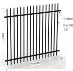 Customized Black Zinc Steel Metal Garrison Fence Panels Maintenance Free