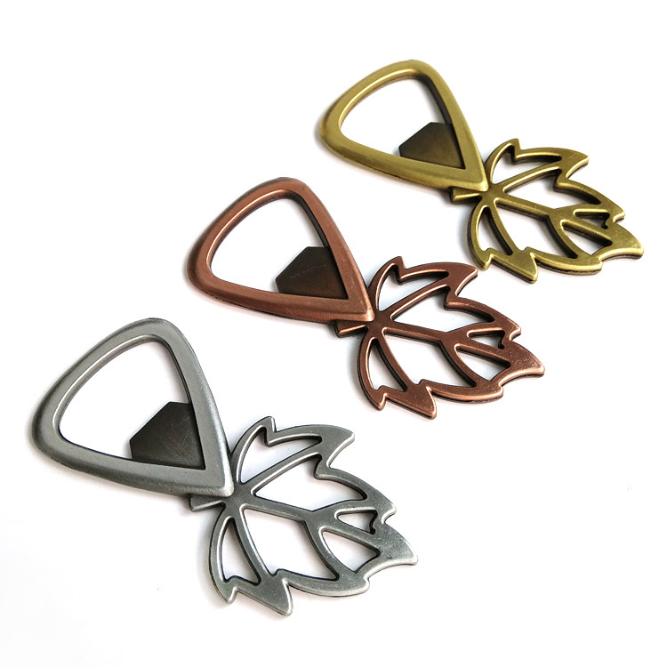 Custom Leaf Shape Bottle Opener Unique and Elegant Design for Bars Keychains and Gift Sets Global Art Gift