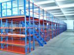 Blue , Orange Economical Rack Supported Mezzanine Steel Shelving Systems