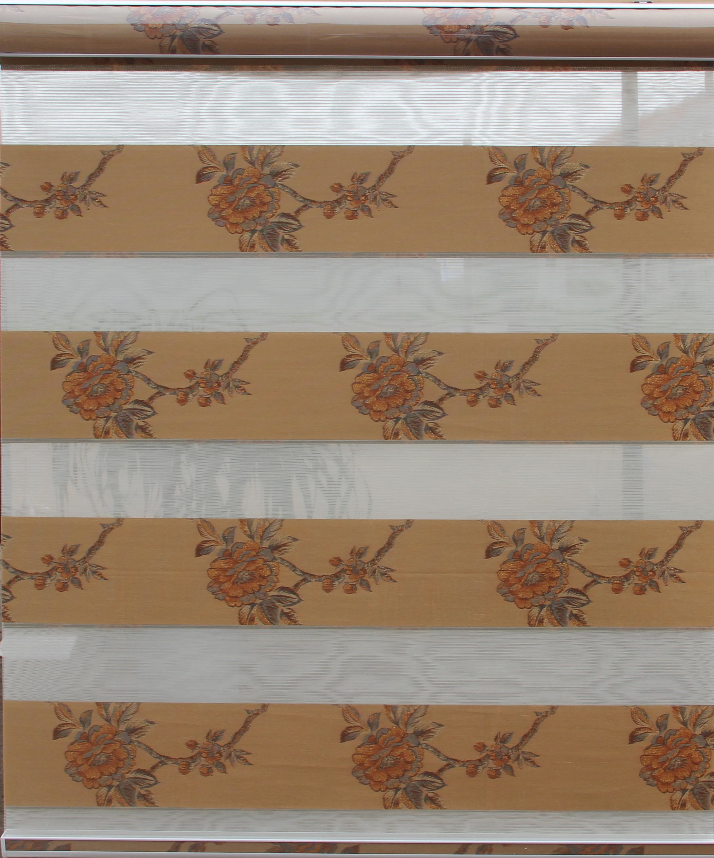 Zebra Dual Roller Blinds Horizontal Pattern For French Windows