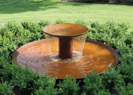 Rusty Corten Steel Water Feature Metal Bowl Water Feature For Interior