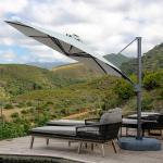 Outdoor Furniture Must-Have Large Aluminium Hand Crank Umbrella with Solar LED