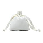 White Suede Jewellery Fabric Drawstring Gift Bags 9x12cm With Logo