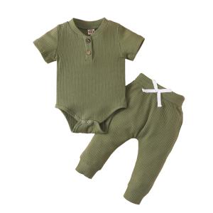 China Baby Clothes set organic cotton infant toddler rompers / pants 2pcs baby clothing sets factory