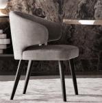 Wooden Leg Velvet Upholstered Wing Backrest Dining Chair for Comfortable and