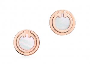 China 2.37g Rose Gold Mother Of Pearl Earrings , Mother Of Pearl Stud 9.65mm Size factory