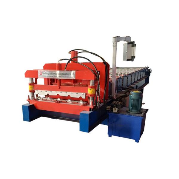 High Rib Glazed Tile Roll Forming Machine Cutting Mode Hydraulic Guide Column