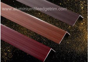 China Wood Grain Color Aluminium Angle Trim Profile For Laminate Flooring Edge factory