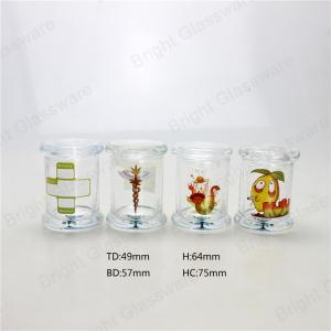 China New design glass jar with custom logo, candle jar with glass lid factory