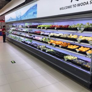 Refrigerated Drink Merchandise Open Display Chiller With LED Light