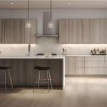 FANIAO Modern Designs Villa Wood Grain Complete Sets Kitchen Cabinet Solid Wood